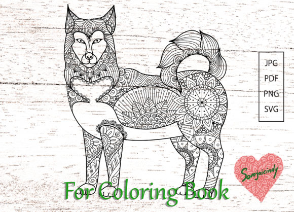 Abstract Alaskan Malamute: A Stylish Graphics Asset for Coloring Pages Amp