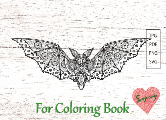 Abstract Bat for Adult Coloring: A Unique Graphics Asset
