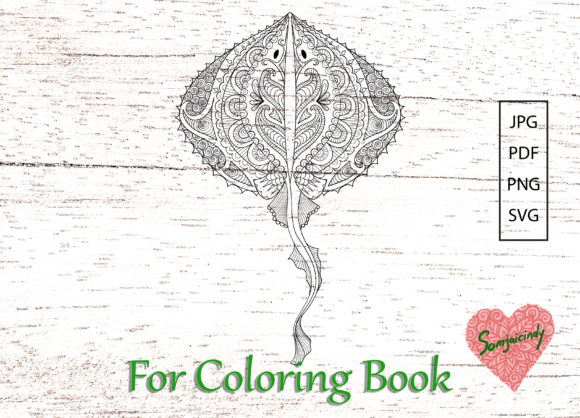 Abstract Bat Ray for Adult Coloring: A Graphics Review