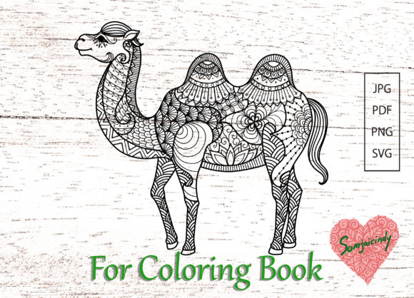 Abstract Camel for Adult Coloring: A Unique Graphics Asset