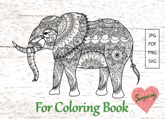 Abstract Elephant for Coloring Book: A Versatile Graphics Asset