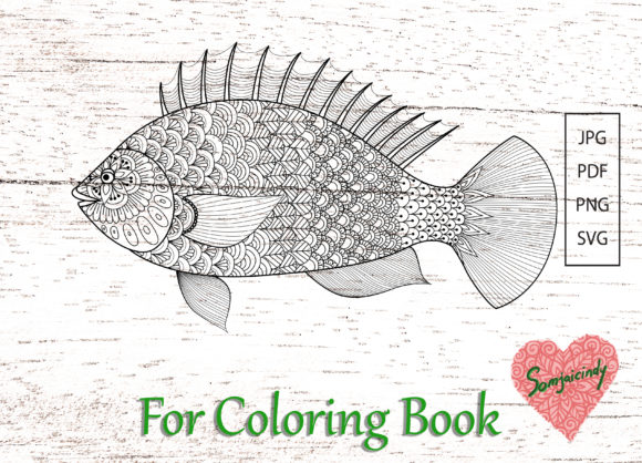 Abstract Fish Graphics for Adult Coloring Pages Amp
