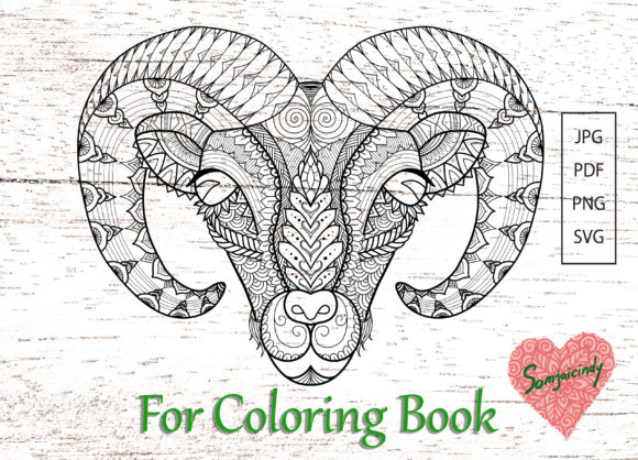 Abstract Horn Sheep Coloring Book: A Unique Graphics Asset