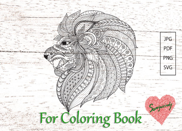 Abstract Lion Graphics for Coloring Pages Amp