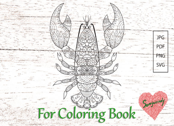 Abstract Lobster for Adult Coloring Book: A Unique Graphics Asset