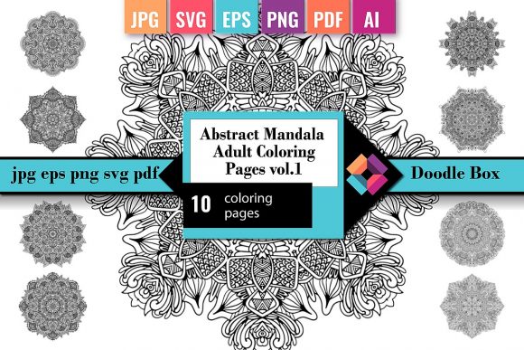 Abstract Mandala Adult Coloring Pages 1: A Versatile Graphics Asset