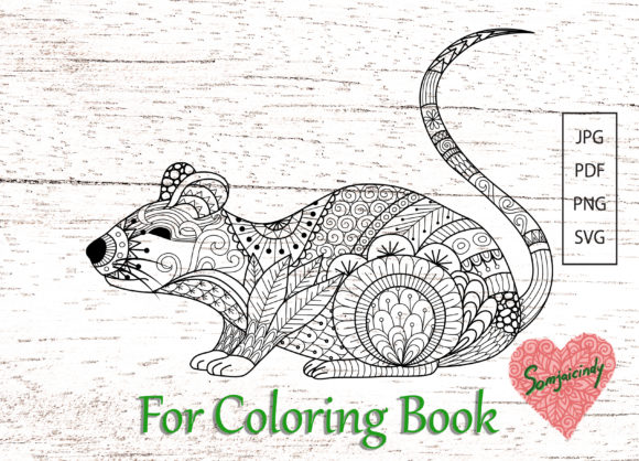 Abstract Mouse for Adult Coloring: A Versatile Graphics Asset