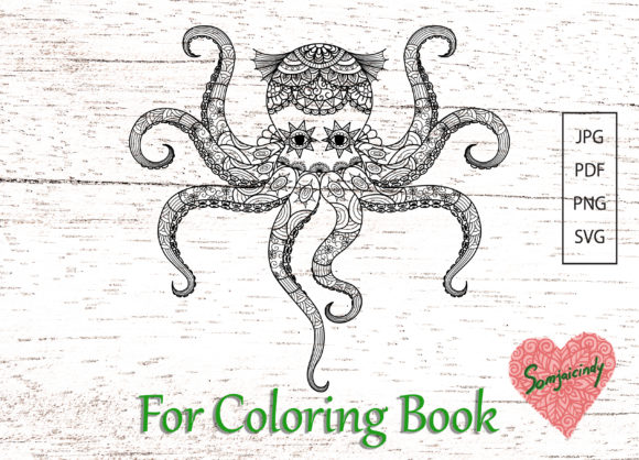 Abstract Octopus for Adult Coloring: A Creative Graphics Asset