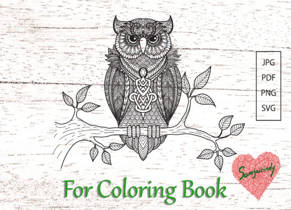 Abstract Owl for Adult Coloring: A Versatile Graphics Asset