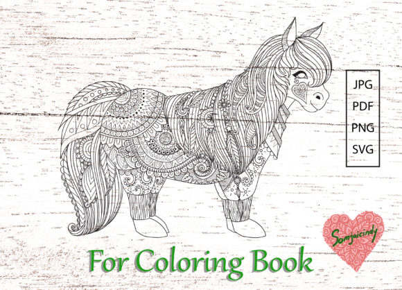 Abstract Pony for Adult Coloring: A Graphics Gem