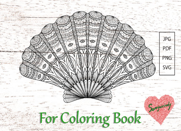 Abstract Seashell for Coloring Book: A Graphics Gem