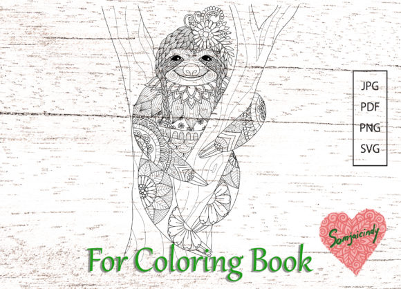 Abstract Sloth for Adult Coloring: A Graphics Asset Review