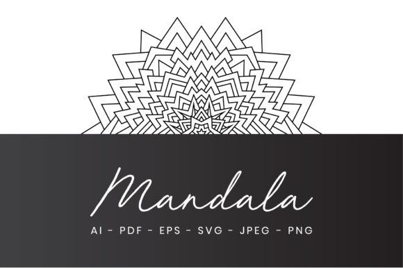 Adult Geometric Mandala Coloring Page Graphics