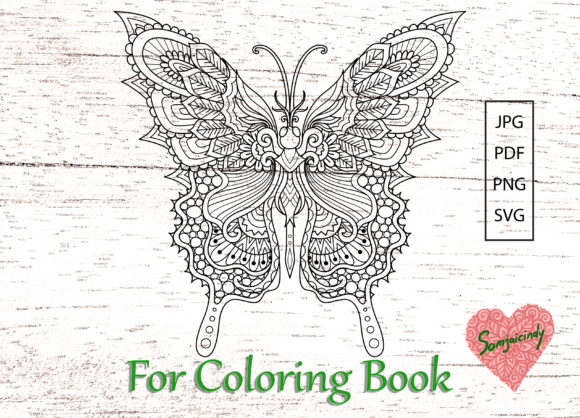 Butterfly for Adult Coloring Book: A Versatile Graphics Asset