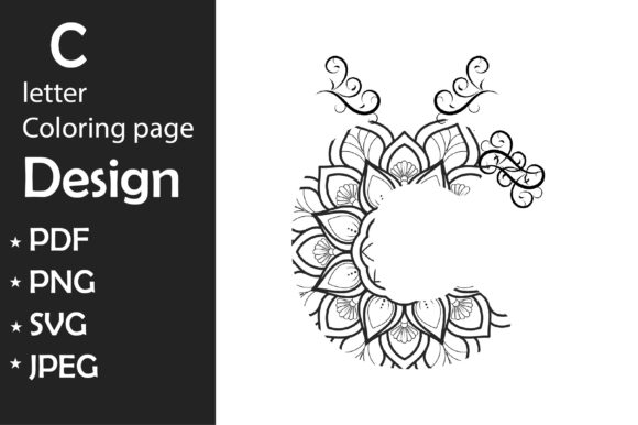 C Letter Coloring Page Design for Creative Graphics