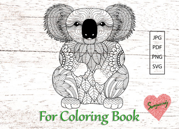 Charming Koala Bear for Coloring Book: A Versatile Graphics Asset