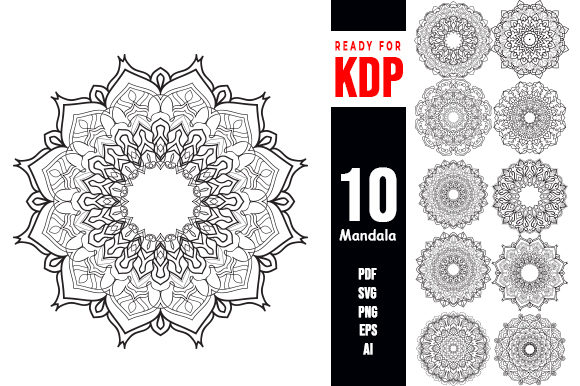 Coloring Book Mandala Set: Perfect for Graphics and Coloring Pages Amp