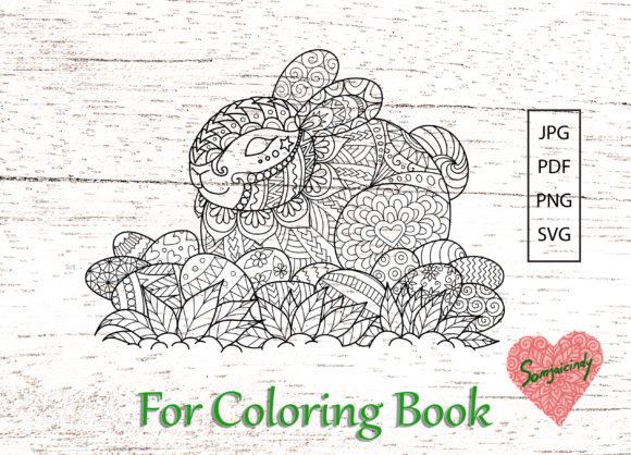 Easter Bunny for Coloring Book: A Perfect Graphics Asset