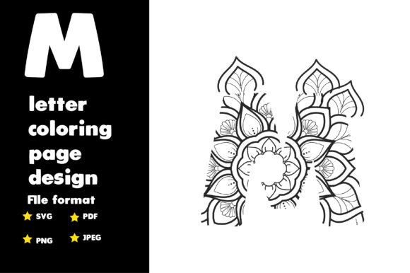 Exploring M Letter Coloring Page for Graphics and Handmade Projects