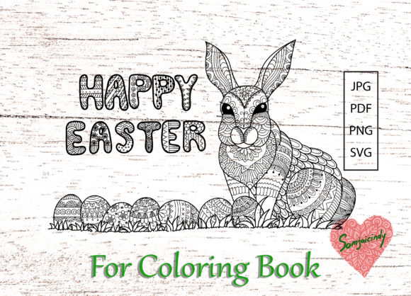 Happy Easter Bunny for Crafting and Coloring Pages Amp