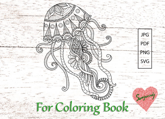 Jellyfish for Coloring Book: A Versatile Graphics Asset
