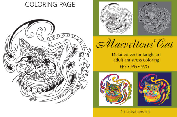 Marvellous Cat Coloring Pages Amp: A Must-Have Graphics Set