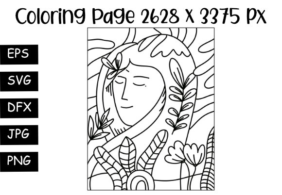 Mindfulness Yoga Woman Coloring Book: A Graphics Gem