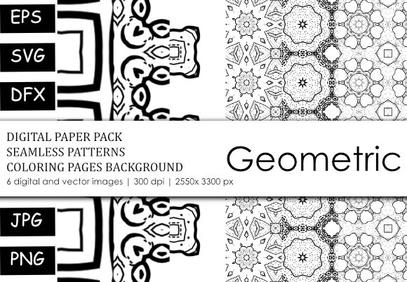 Pattern Design Coloring Book Background for Graphics and Branding