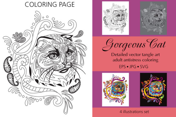 Review: Gorgeous Cat Coloring Page for Embroidery