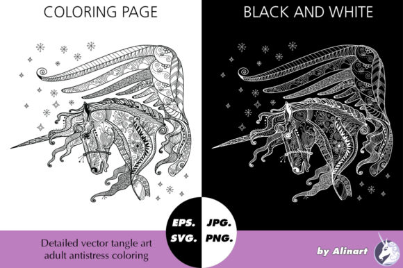 Review: Tangle Magic Unicorn for Graphics and Coloring Pages Amp