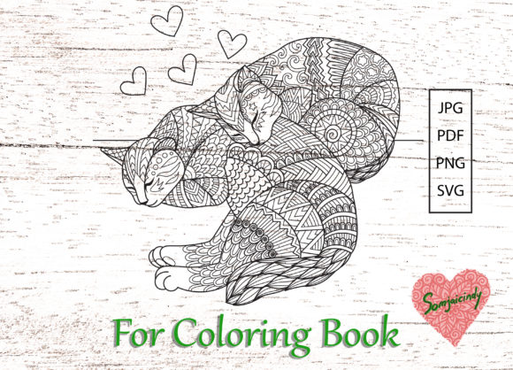 Two Cats Sleeping: A Charming Addition to Graphics and Coloring Pages Amp
