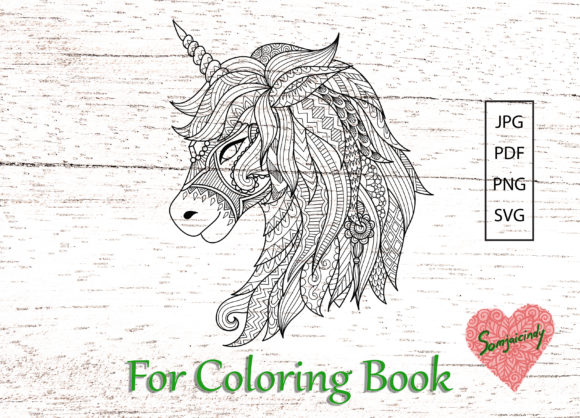 Unicorn for Coloring Book: Perfect Graphics for Crafters